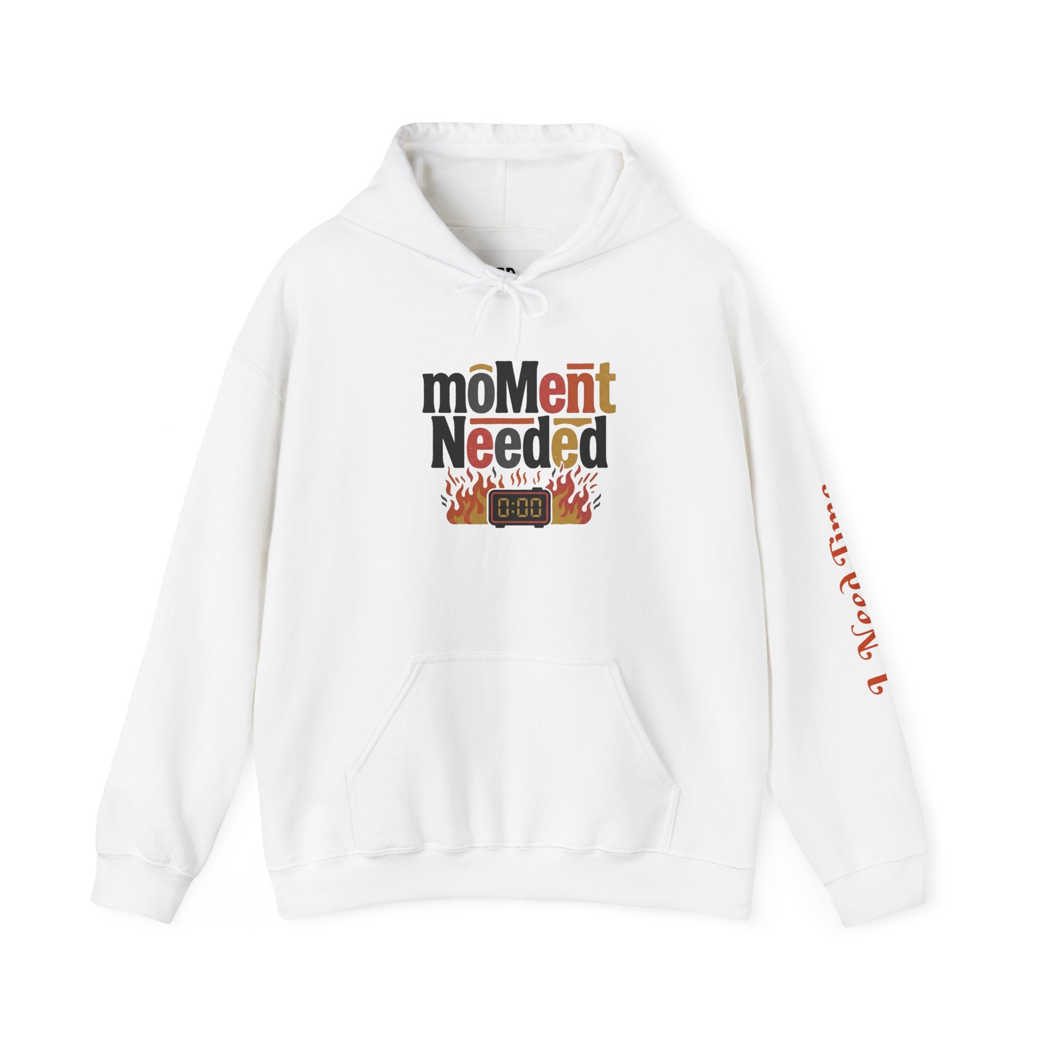 Need a Moment" Emotional Wear  — Minimalist Clock Graphic Sweatshirt with 'I Need Time' Sleeve Text