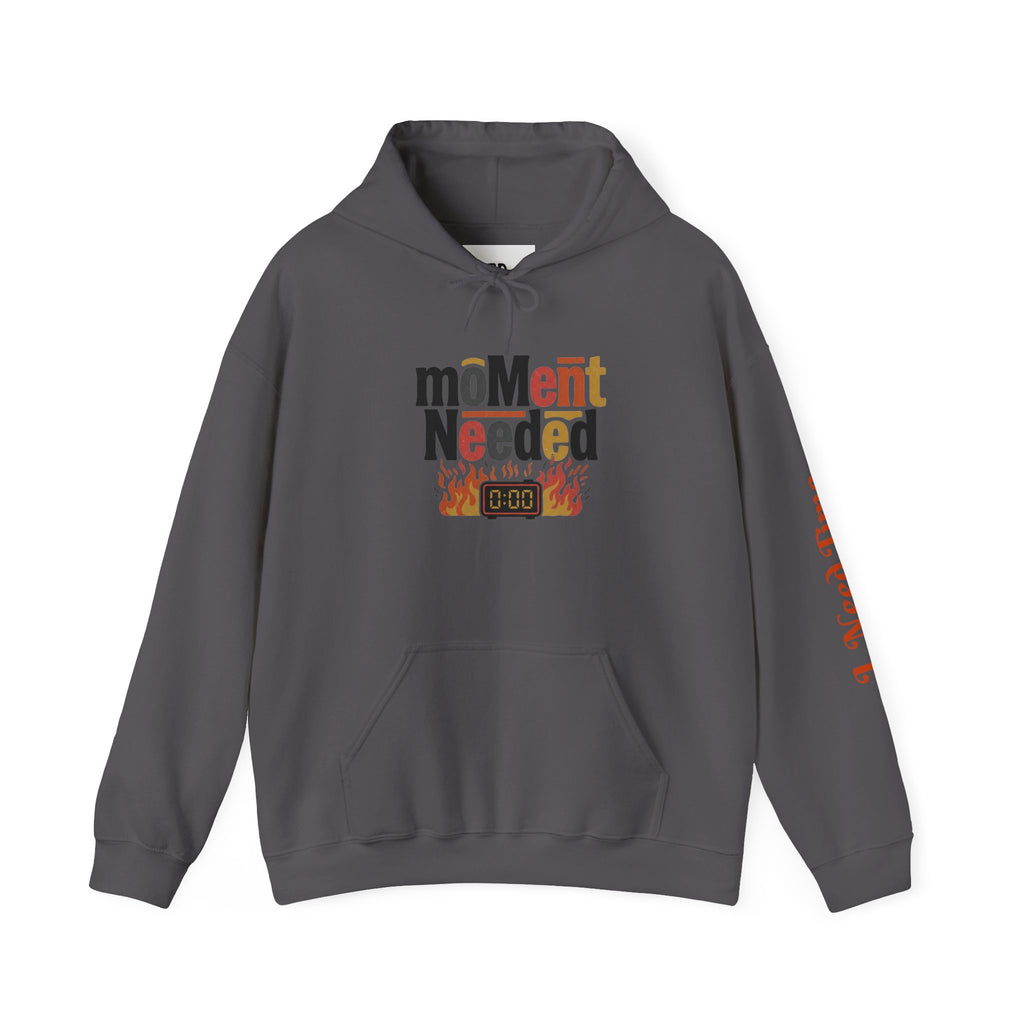 Need a Moment" Emotional Wear  — Minimalist Clock Graphic Sweatshirt with 'I Need Time' Sleeve Text