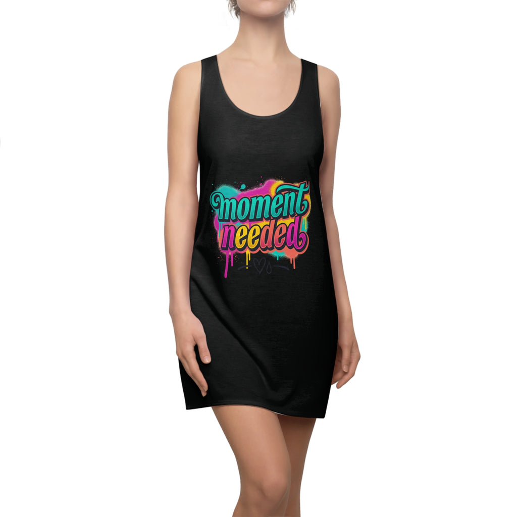 Need A Moment™ -Moment Needed Racerback Dress — Bold Afrocentric Graphic AOP