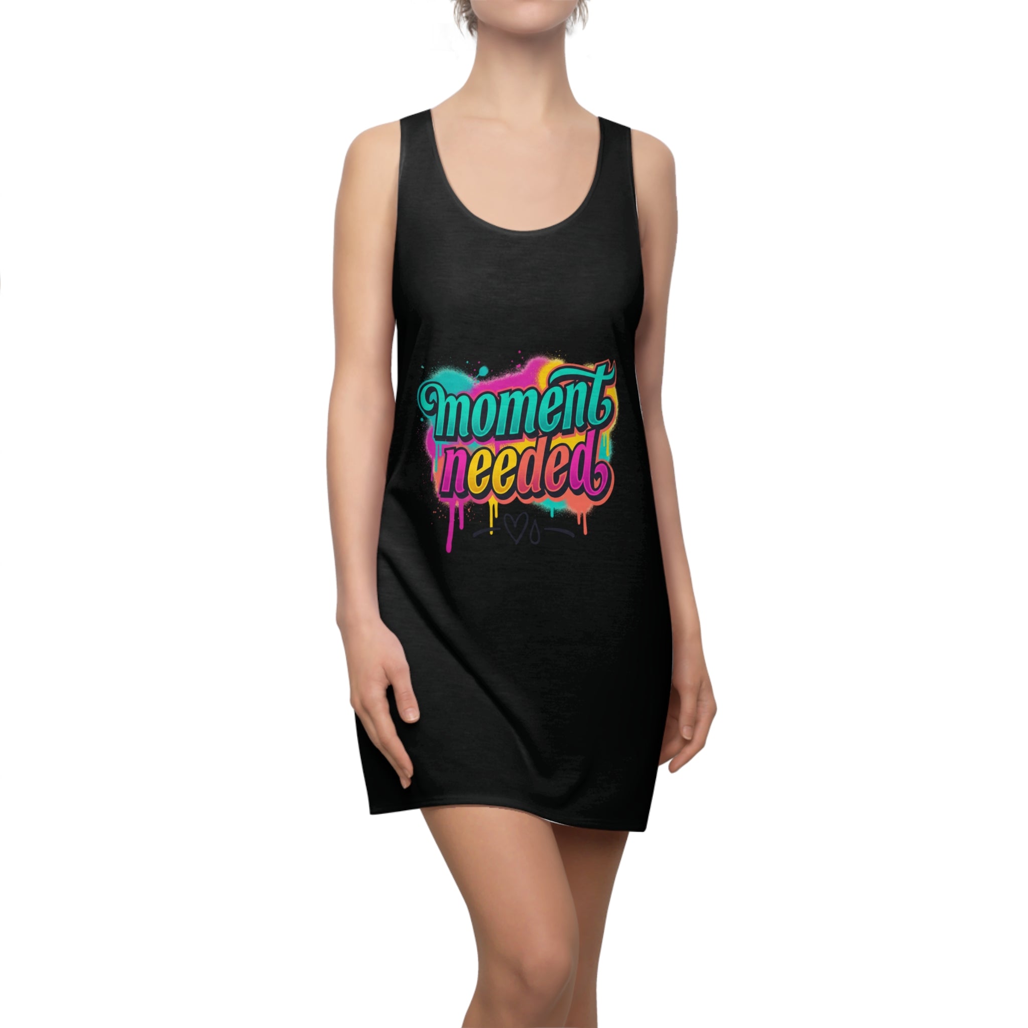 Need A Moment™ -Moment Needed Racerback Dress — Bold Afrocentric Graphic AOP