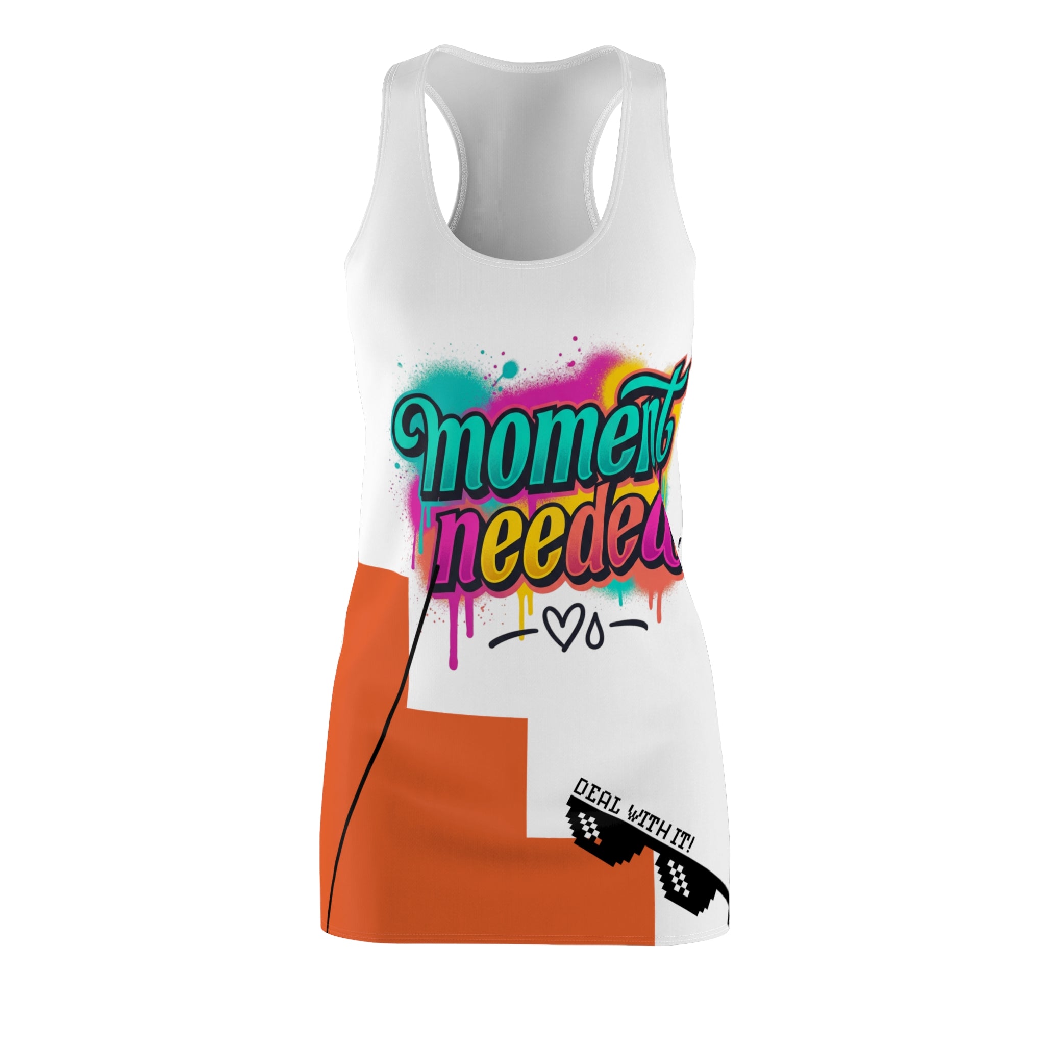 Need A Moment™ -Moment Needed Racerback Dress — Bold Afrocentric Graphic AOP