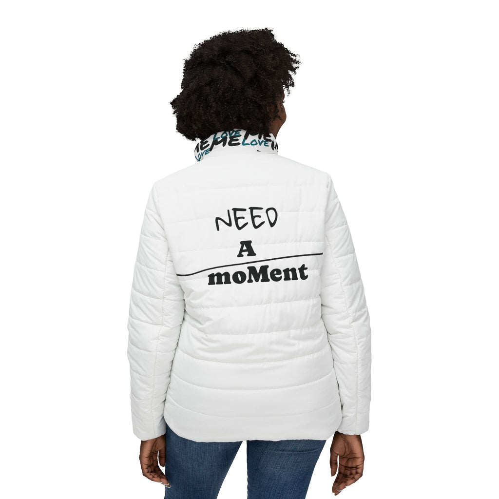 Need A Moment™ White Puffer Jacket - Multi