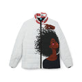 Need A Moment™ White Puffer Jacket Love You Collar